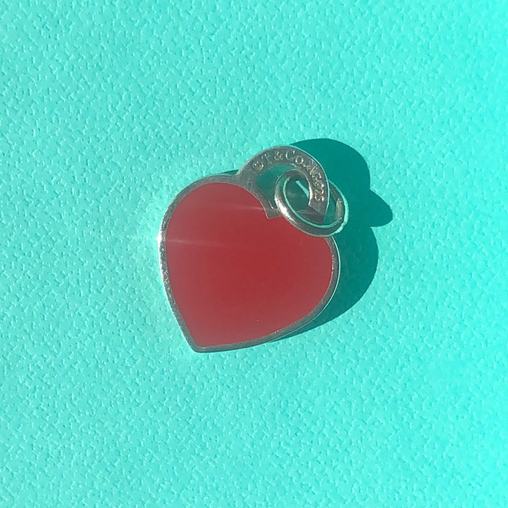 Tiffany & Co. red heart sterling silver pendant